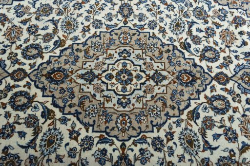Central medallion detail of 2000s Kashan rug from Iran / Persia