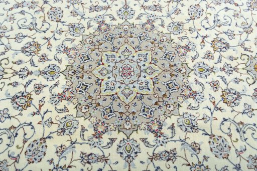 Central medallion detail of 2000s Kashan rug from Iran / Persia