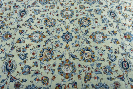 Central medallion detail of 2000s Kashan rug from Iran / Persia