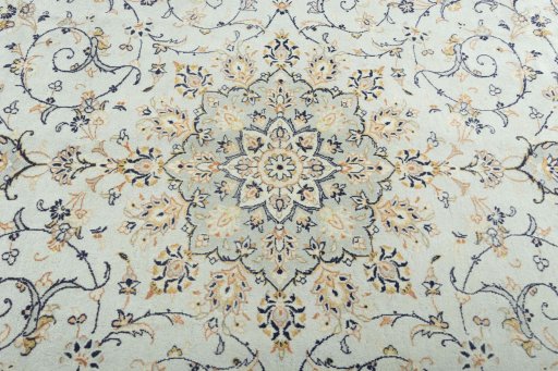 Central medallion detail of 2000s Kashan rug from Iran / Persia
