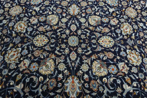 Central medallion detail of 2000s Kashan rug from Iran / Persia
