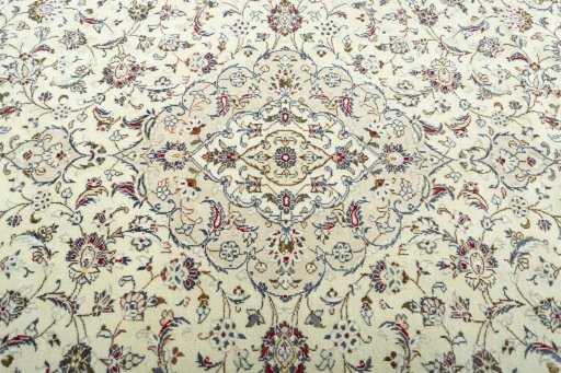 Central medallion detail of 2000s Kashan rug from Iran / Persia
