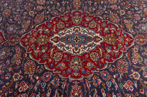 Central medallion detail of 2000s Kashan rug from Iran / Persia