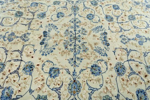 Central medallion detail of 2000s Kashan rug from Iran / Persia
