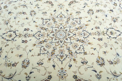 Central medallion detail of 2000s Kashan rug from Iran / Persia