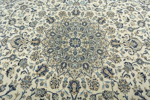 Central medallion detail of 2000s Kashan rug from Iran / Persia