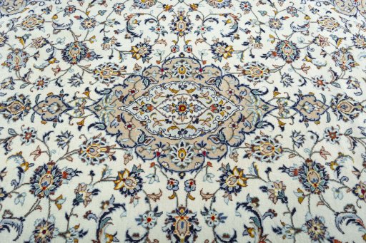 Central medallion detail of 2000s Kashan rug from Iran / Persia