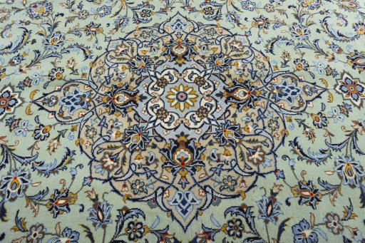 Central medallion detail of 2000s Kashan rug from Iran / Persia