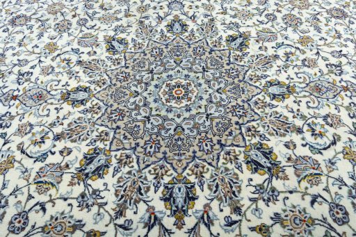 Central medallion detail of 2000s Kashan rug from Iran / Persia