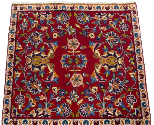 Surface texture of 2000s Kashan rug with natural Wool and intricate pattern