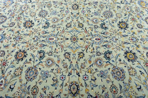 Central medallion detail of 2000s Kashan rug from Iran / Persia
