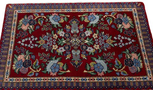 Surface texture of New Kashan rug with natural Cork and intricate pattern