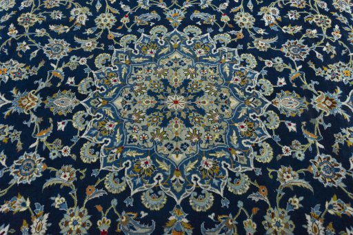 Central medallion detail of 2000s Kashan rug from Iran / Persia