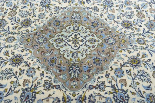 Central medallion detail of 2000s Kashan rug from Iran / Persia