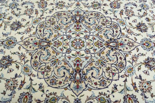 Central medallion detail of 2000s Kashan rug from Iran / Persia