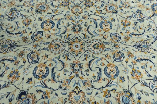 Central medallion detail of 1970s Kashan rug from Iran / Persia