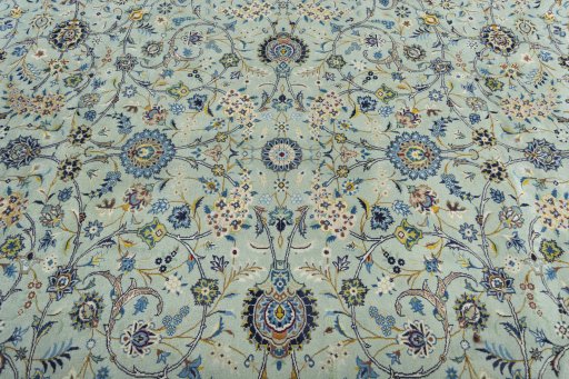 Central medallion detail of 2000s Kashan rug from Iran / Persia
