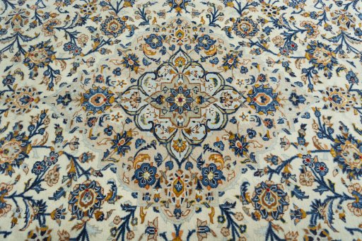 Central medallion detail of 2000s Kashan rug from Iran / Persia