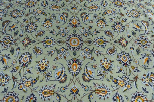 Central medallion detail of 2000s Kashan rug from Iran / Persia