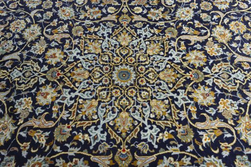 Central medallion detail of 2000s Kashan rug from Iran / Persia