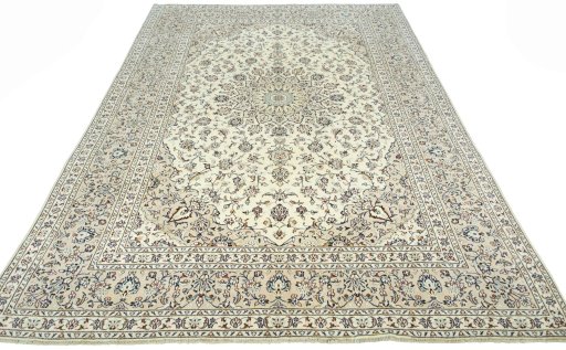 Surface texture of 2000s Kashan rug with natural Cork and intricate pattern