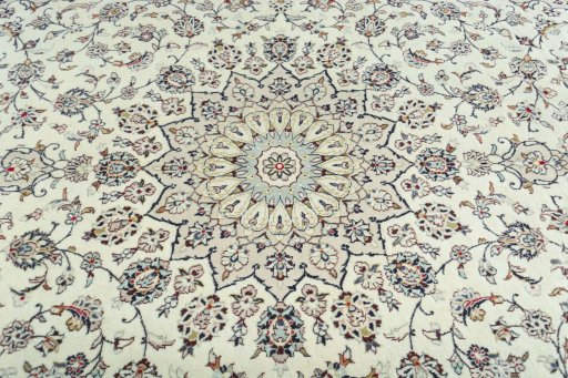 Central medallion detail of 2000s Kashan rug from Iran / Persia