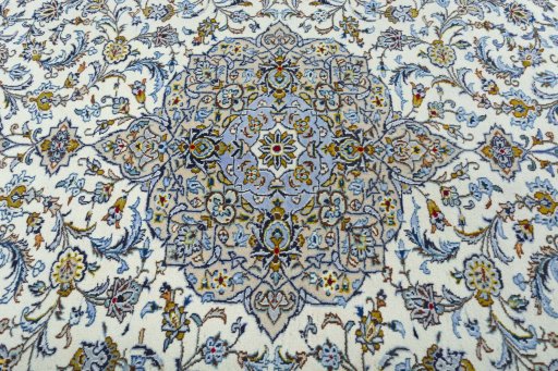 Central medallion detail of 2000s Kashan rug from Iran / Persia