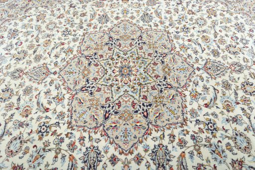 Central medallion detail of 2000s Kashan rug from Iran / Persia