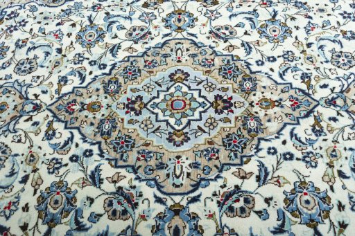 Central medallion detail of 2000s Kashan rug from Iran / Persia