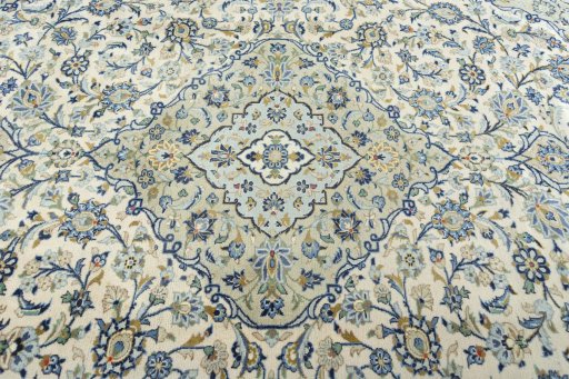 Central medallion detail of 2000s Kashan rug from Iran / Persia