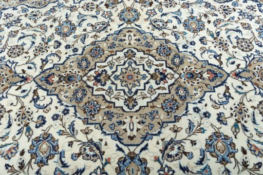 Central medallion detail of 2000s Kashan rug from Iran / Persia