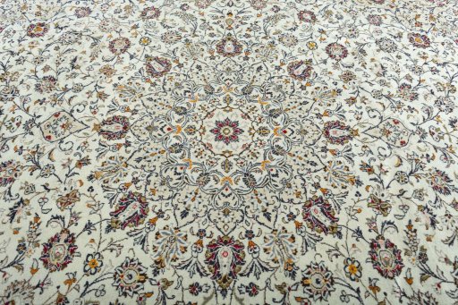 Central medallion detail of 2000s Kashan rug from Iran / Persia