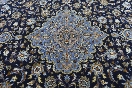 Central medallion detail of 2000s Kashan rug from Iran / Persia