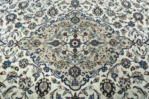 Central medallion detail of 2000s Kashan rug from Iran / Persia