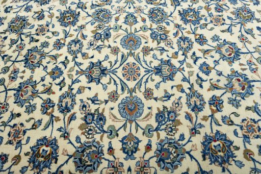 Central medallion detail of 2000s Kashan rug from Iran / Persia