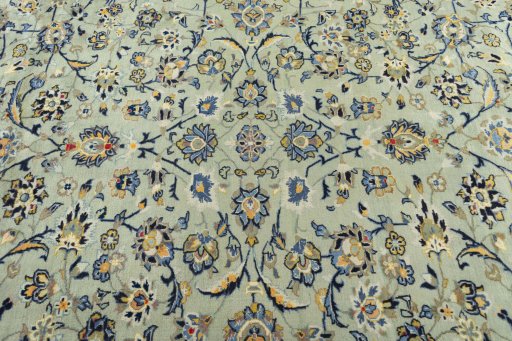 Central medallion detail of 2000s Kashan rug from Iran / Persia