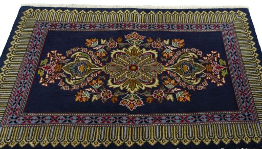 Surface texture of New Kashan rug with natural Cork and intricate pattern