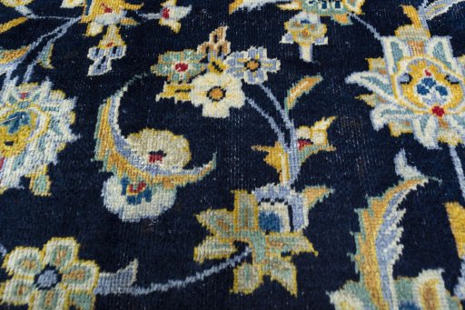 Central medallion detail of 1970s Kashan rug from Iran / Persia