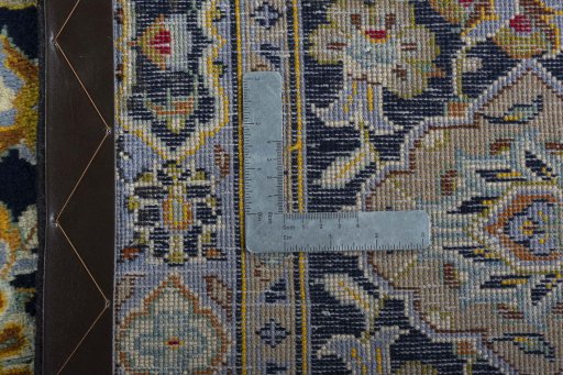 Central medallion detail of 2000s Kashan rug from Iran / Persia
