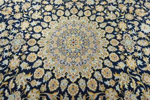 Central medallion detail of 2000s Kashan rug from Iran / Persia