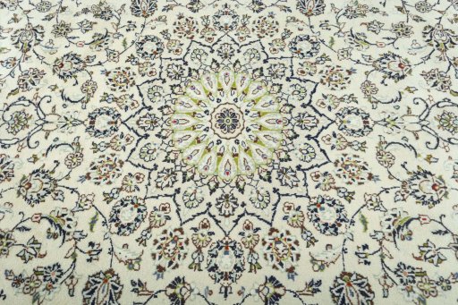 Central medallion detail of 2000s Kashan rug from Iran / Persia
