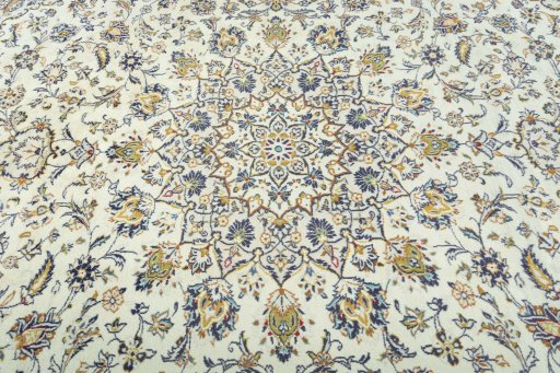 Central medallion detail of 2000s Kashan rug from Iran / Persia