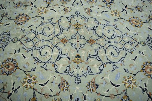 Central medallion detail of 2000s Kashan rug from Iran / Persia