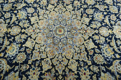 Central medallion detail of 1970s Kashan rug from Iran / Persia