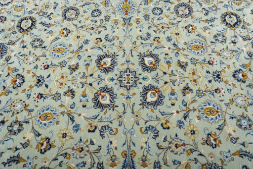 Central medallion detail of 2000s Kashan rug from Iran / Persia