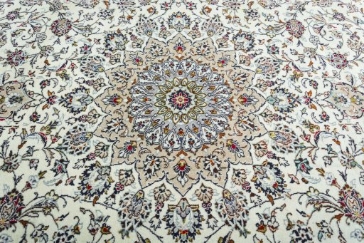 Central medallion detail of 2000s Kashan rug from Iran / Persia