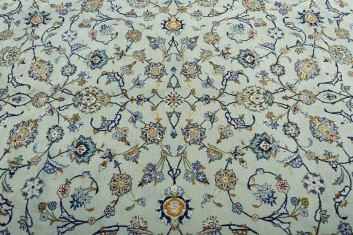 Central medallion detail of 1970s Kashan rug from Iran / Persia