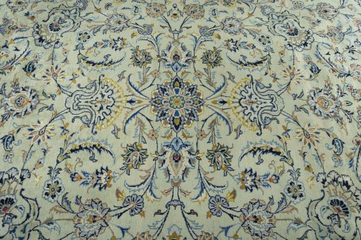 Central medallion detail of 1970s Kashan rug from Iran / Persia