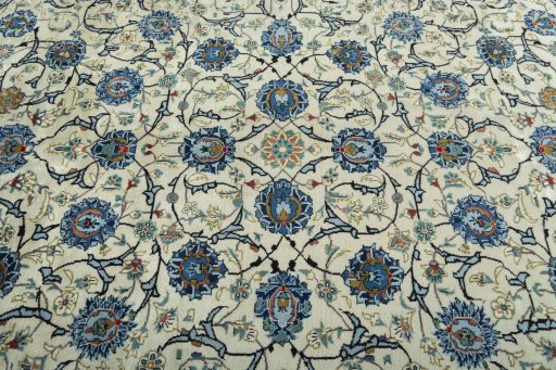 Central medallion detail of 2000s Kashan rug from Iran / Persia