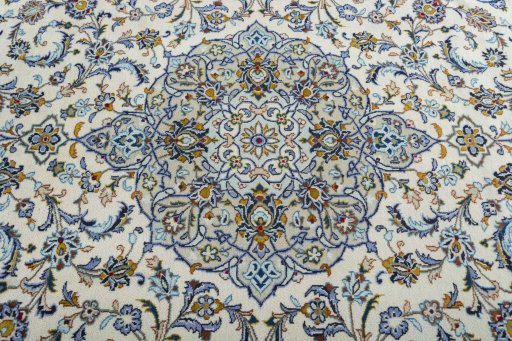 Central medallion detail of 2000s Kashan rug from Iran / Persia